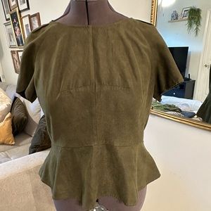 Olive Green Peplum Top